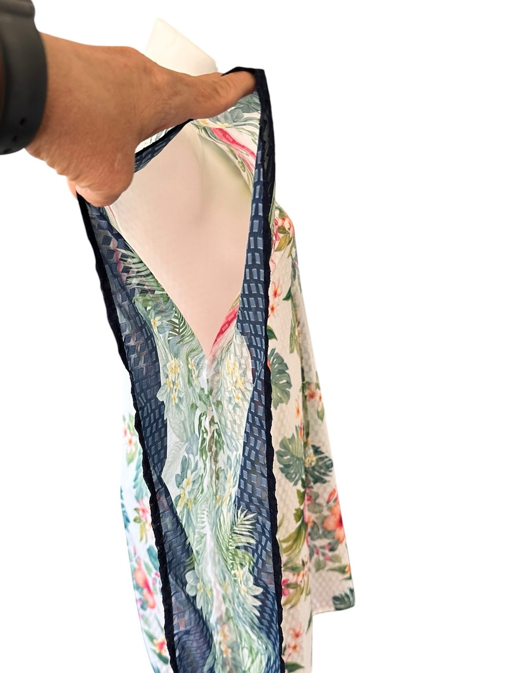 Tommy Bahama Tropical Flora Clip Jacquard Beach Tunic Cover Up Size S/M - Picture 9 of 12